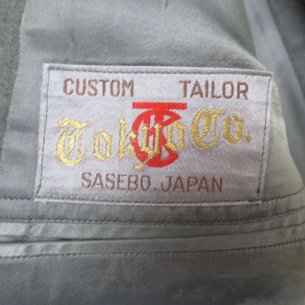 Vintage Tokyo Co 2pc Suit Mens Gray Wool Jacket Pants Made in Sasebo‎ Japan